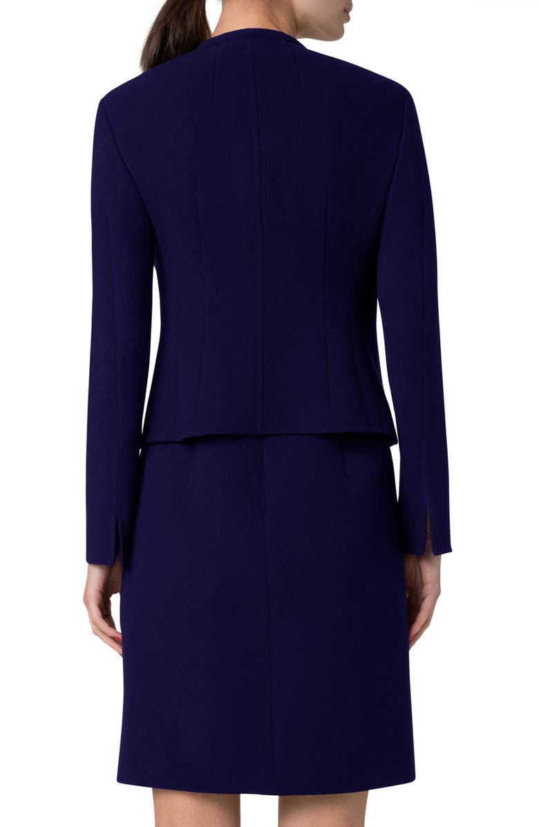 Akris West Double Face Wool Crepe Short Jacket, Alternate, color, 