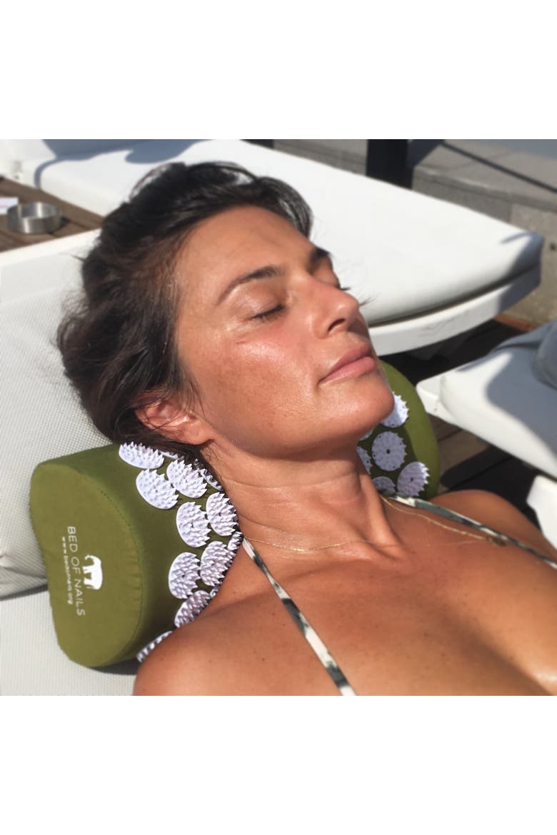 Bon Acupressure Pillow Original Acupressure Design with 2142 Precision Nails, Alternate, color, Green