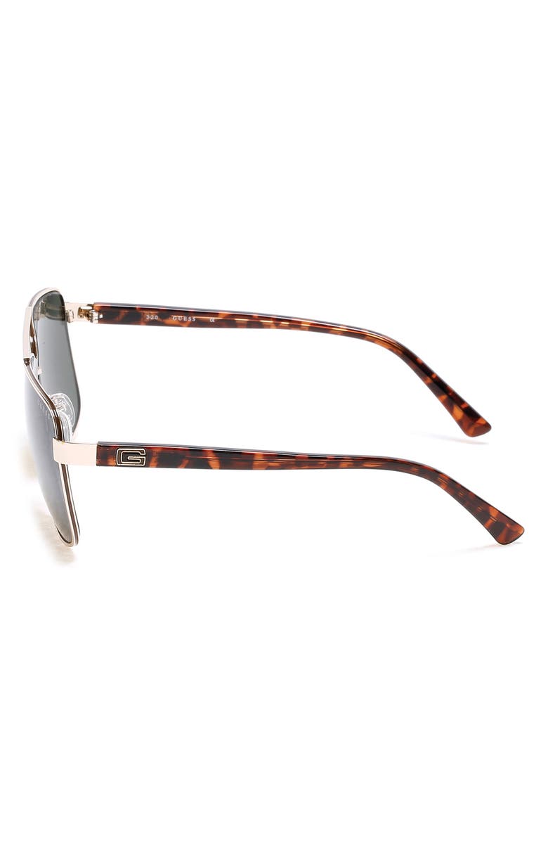 GUESS 61mm Rectangular Sunglasses, Alternate, color, Gold / Green