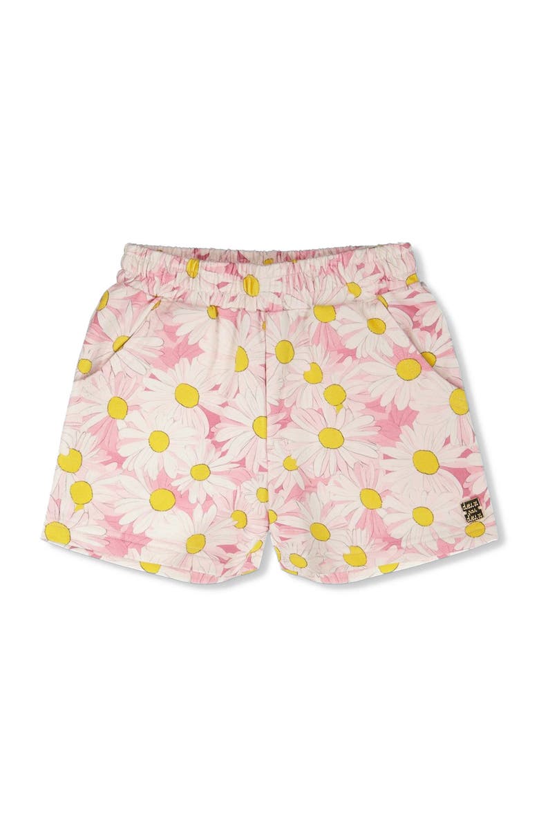 Deux par Deux French Terry Daisies Shorts, Main, color, Pink Printed Daisies