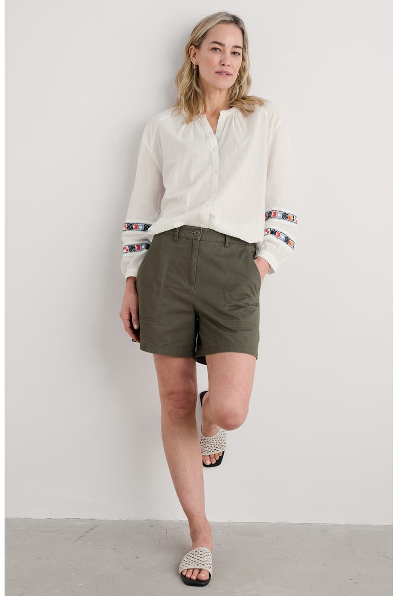 Attic Studio Organic Cotton Shorts, Alternate, color, ALPINE