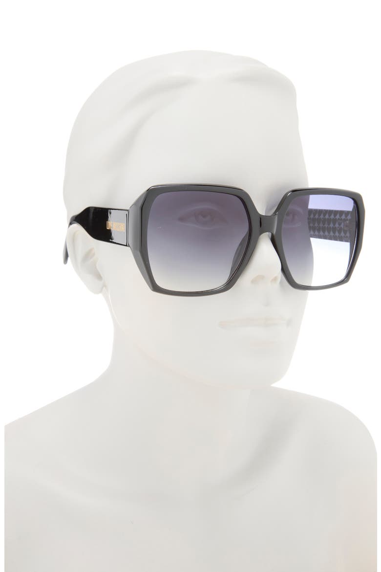 59mm Square Sunglasses, Alternate, color, BLACK OPAQUE