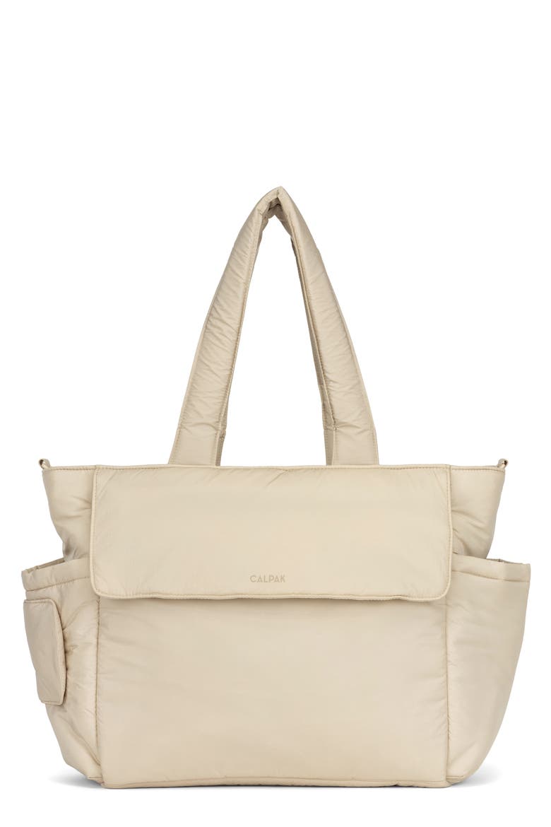 Diaper Tote with Laptop Sleeve, Main, color, OATMEAL