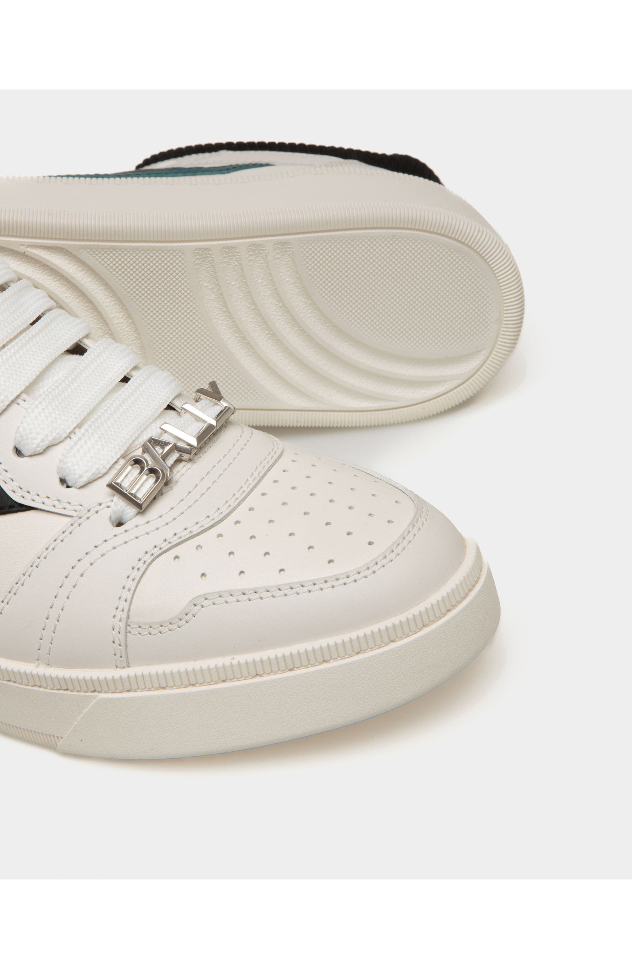 Bally Plain Calf Leather Raise Sneaker, Alternate, color, White