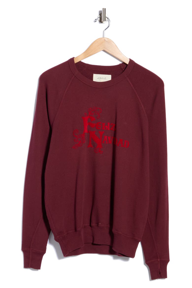 The College Graphic Sweatshirt, Main, color, MULLED WINE