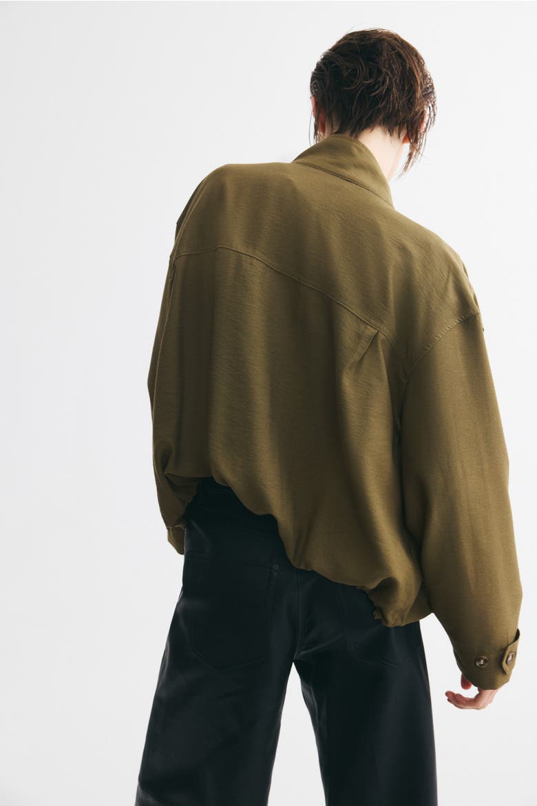 Funnel-Collar Jacket, Alternate, color, Khaki green
