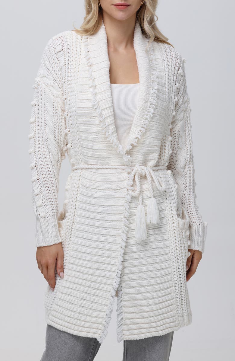 525 Penelope Fray Cable Stitch Cardigan, Main, color, 