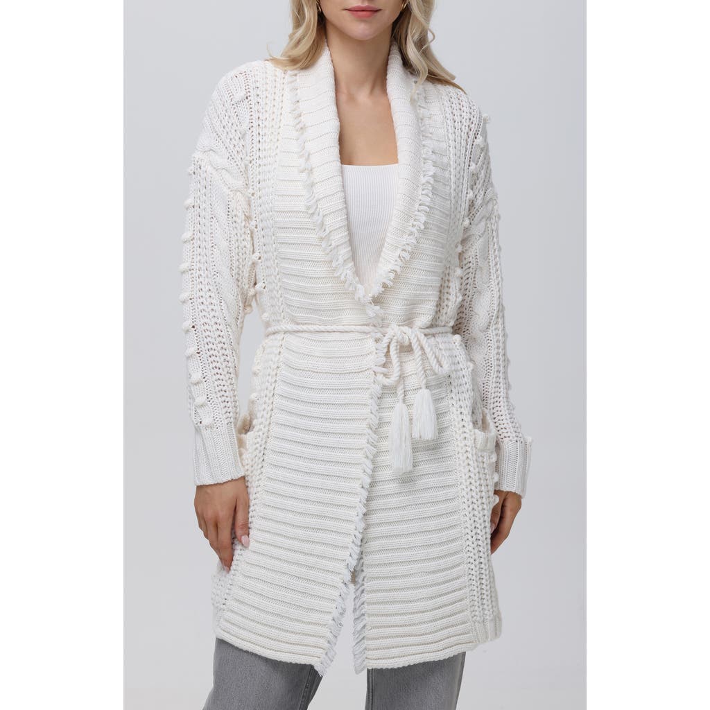 525 AMERICA 525 PENELOPE FRAY CABLE STITCH CARDIGAN