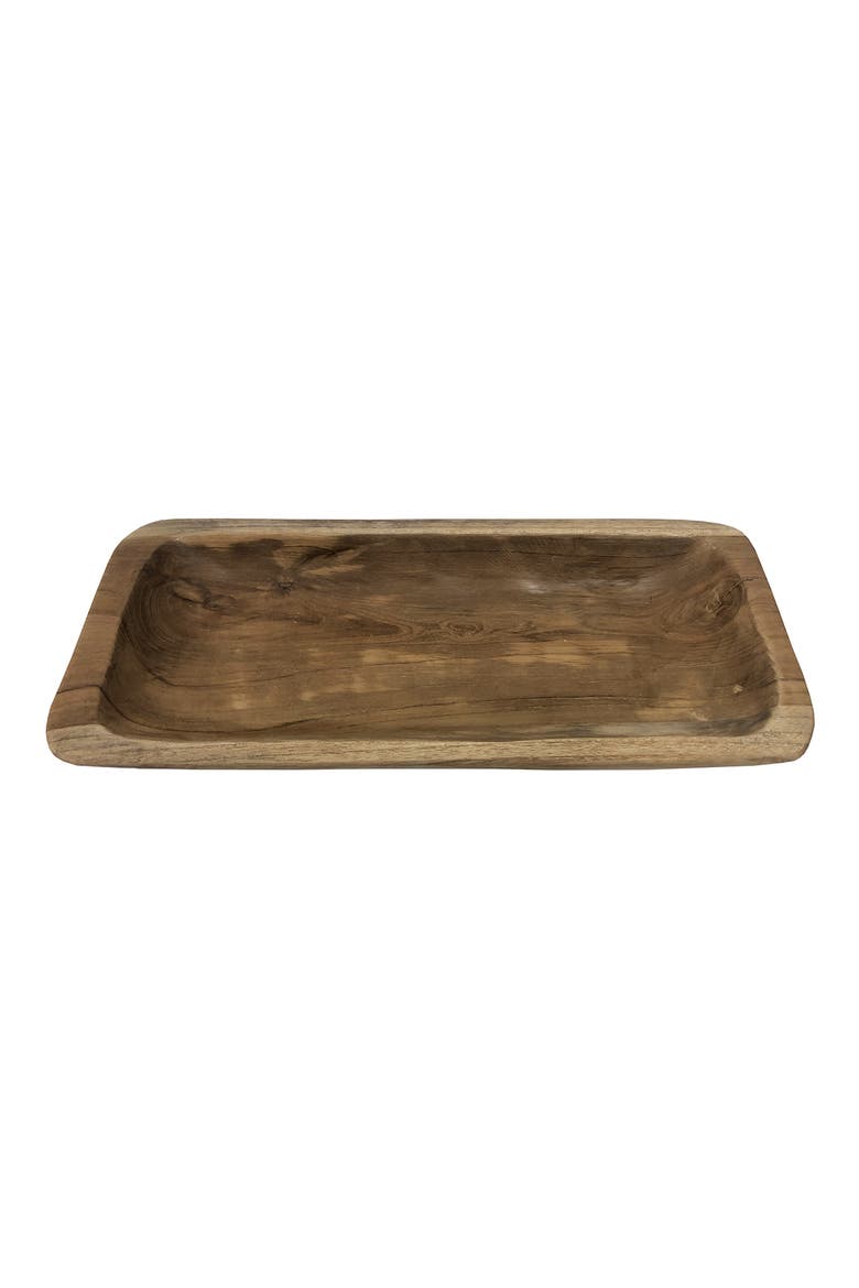 Teak Wood Tray, Main, color, BROWN