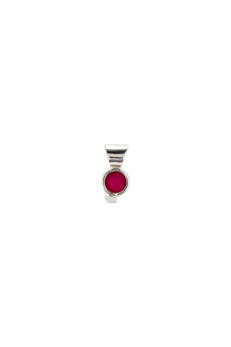 Sterling Silver Plated Charm with Agate Stone, Main, color, Silver