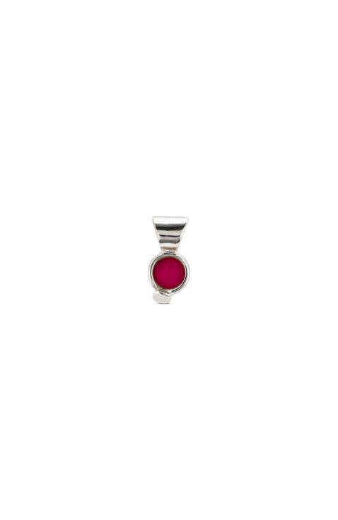 Sterling Silver Plated Charm with Agate Stone