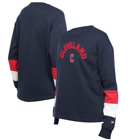 Women's New Era  Navy Cleveland Guardians Game Day Color Pullover Sweatshirt