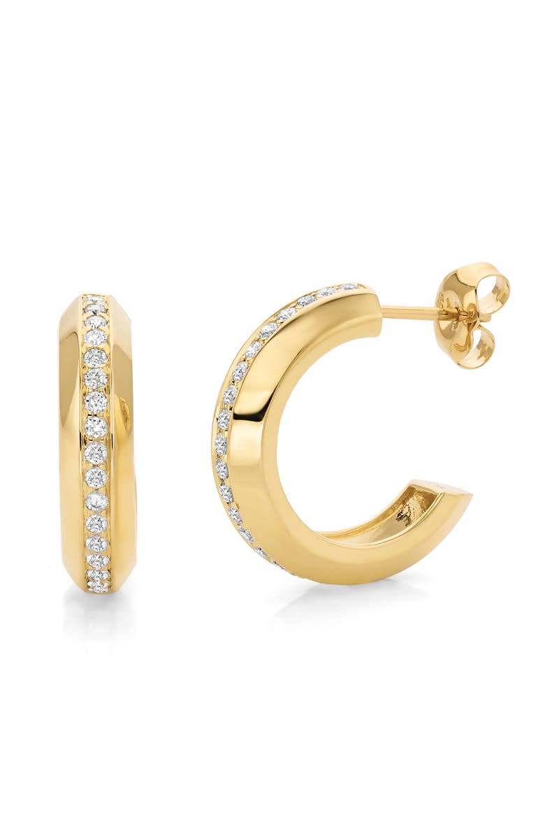 Michael M Large Pavé Orb Hoop Earrings, Alternate, color, Yellow Gold