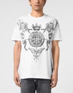 PHILIPP PLEIN Round Neck T-Shirt Wind Rose Tattoo Men
