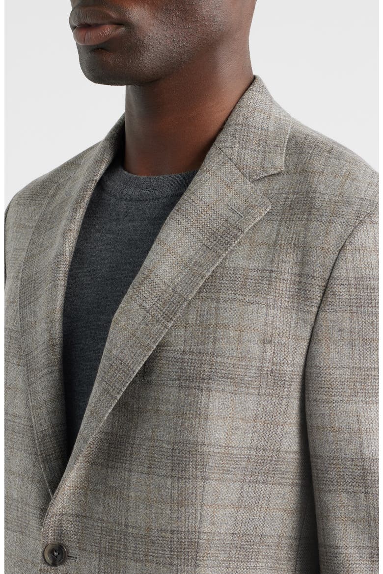 Icon Relaxed Fit Glen Check Brushed Wool Sport Coat, Alternate, color, LIGHT GREY