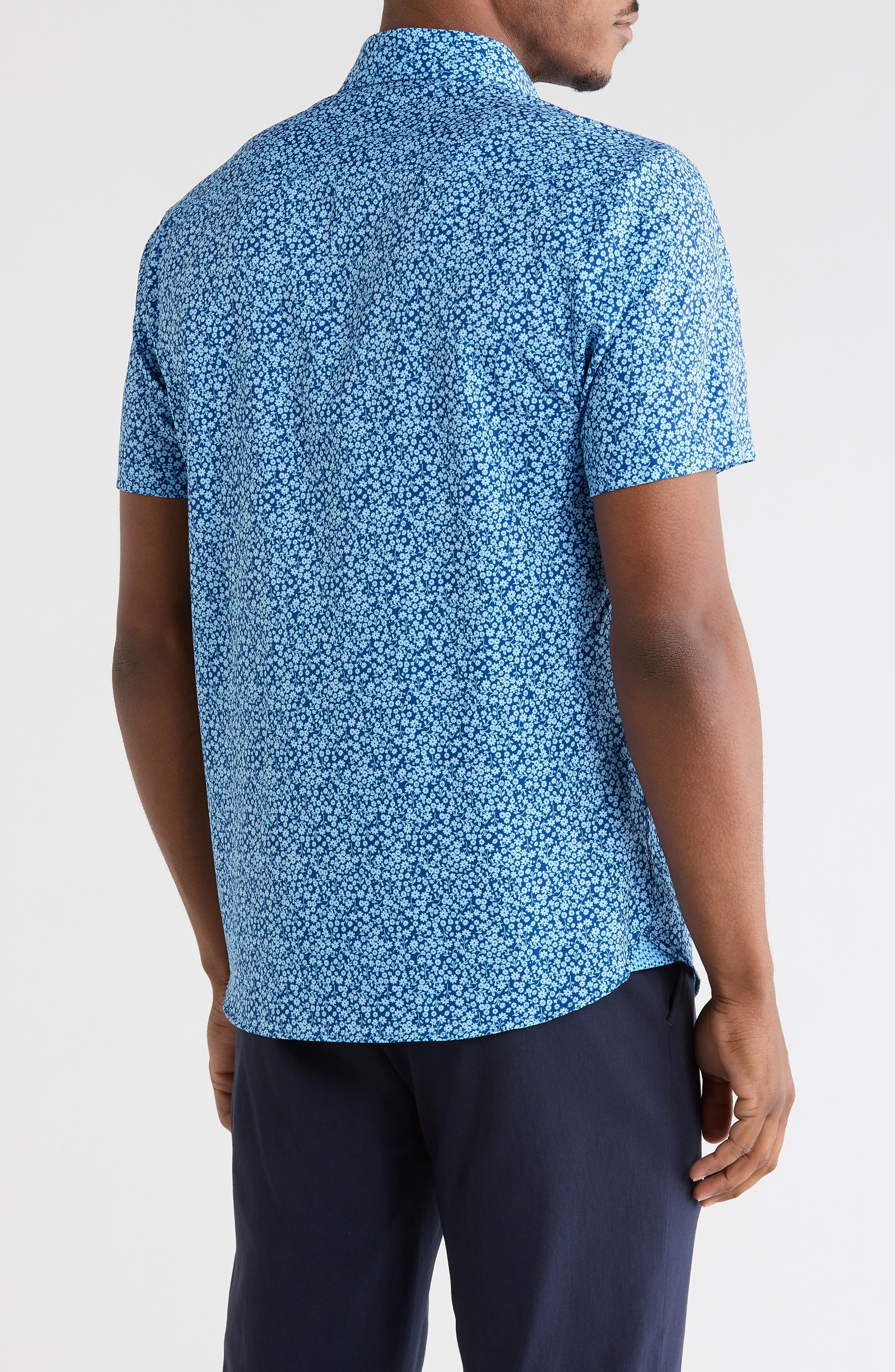 Floral Short Sleeve Woven Button-Down Shirt - image 2