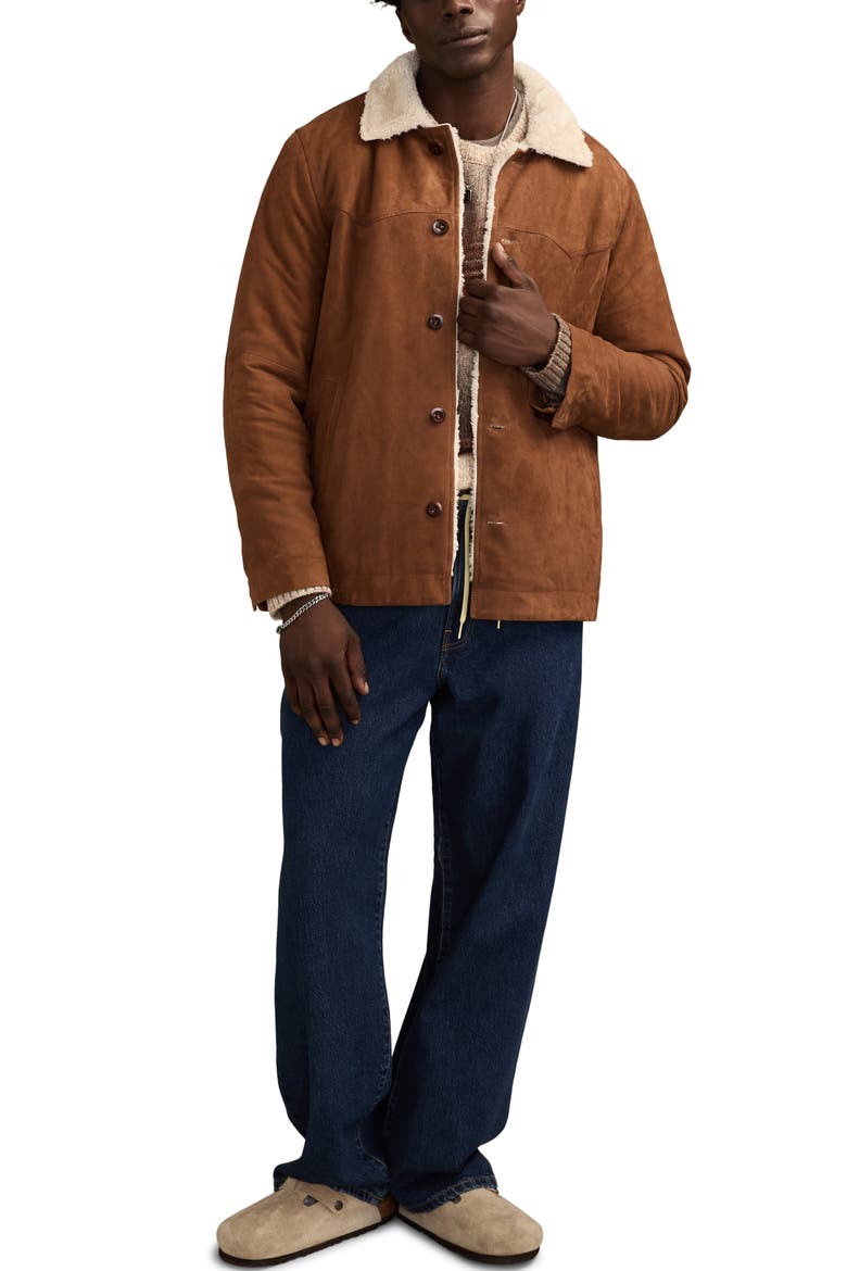 Faux Shearling Ranch Coat, Alternate, color, DARK TAN