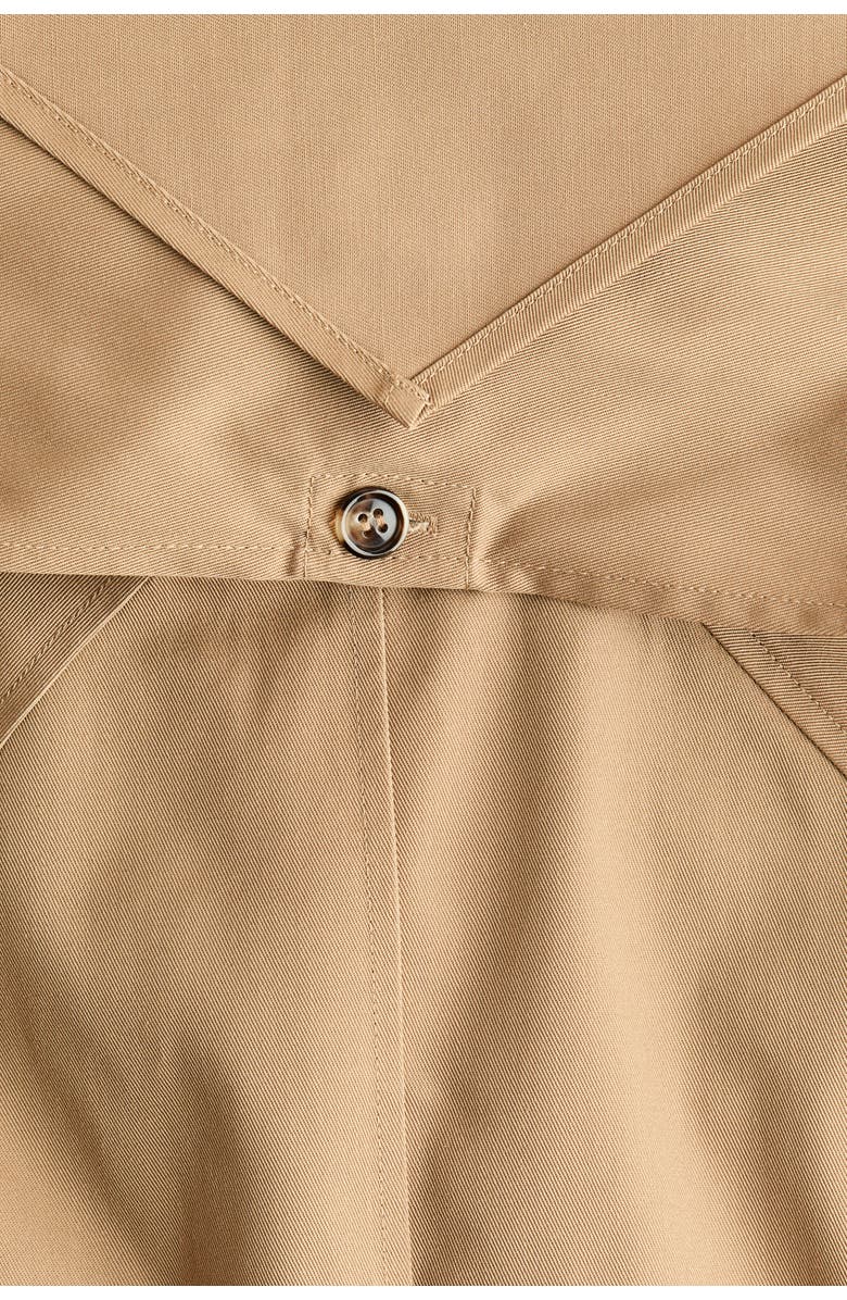H&M Short trench coat with scarf, Alternate, color, Dark Beige