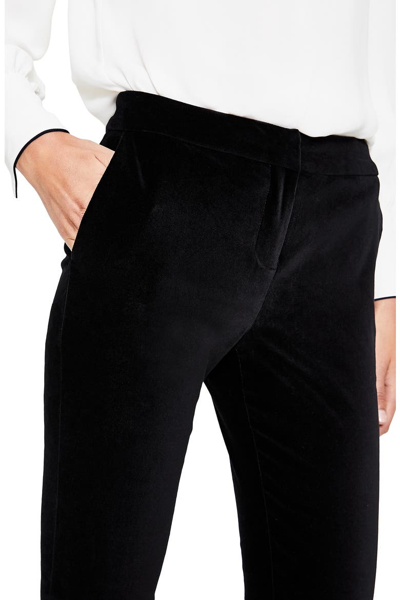 Slim Stretch Cotton Velvet Pants, Alternate, color, BLACK