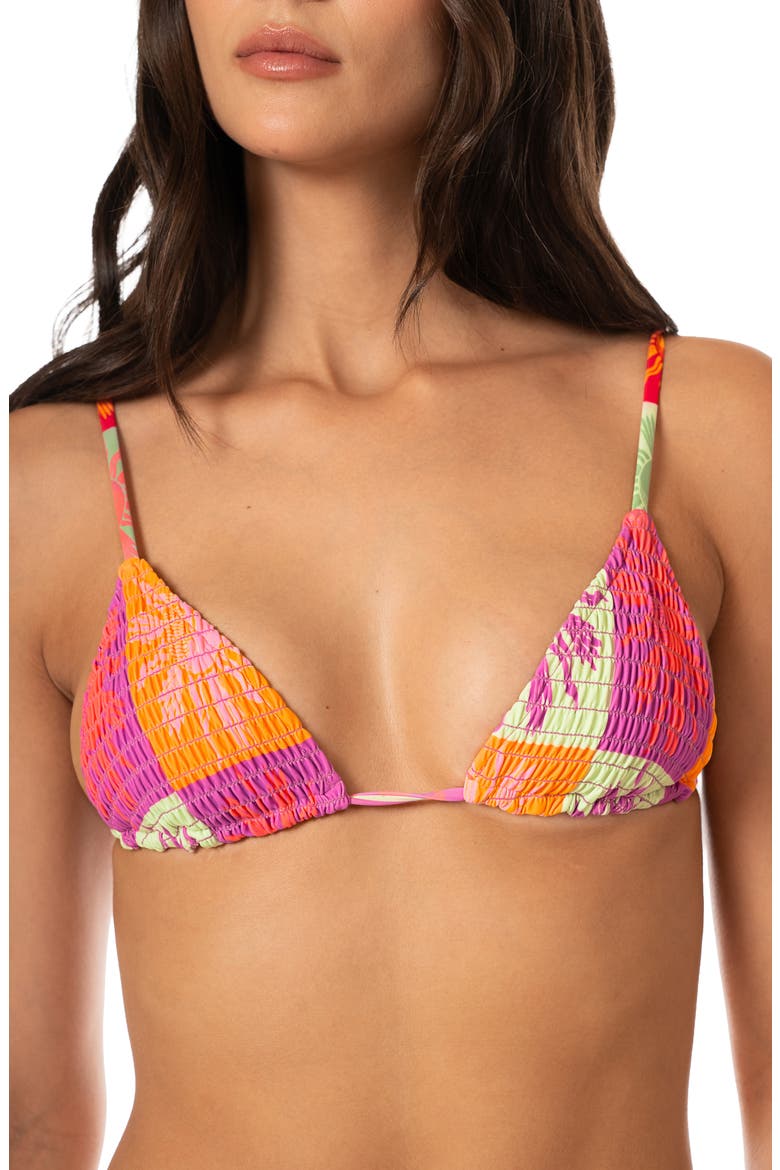 Patch Play Zen Smocked Bikini Top, Alternate, color, LIGHT/ PASTEL PURPLE