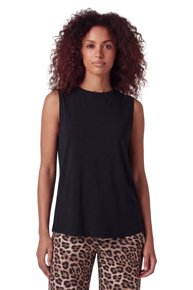 Womens Merino Wool Sleeveless Top, Main, color, BLACK