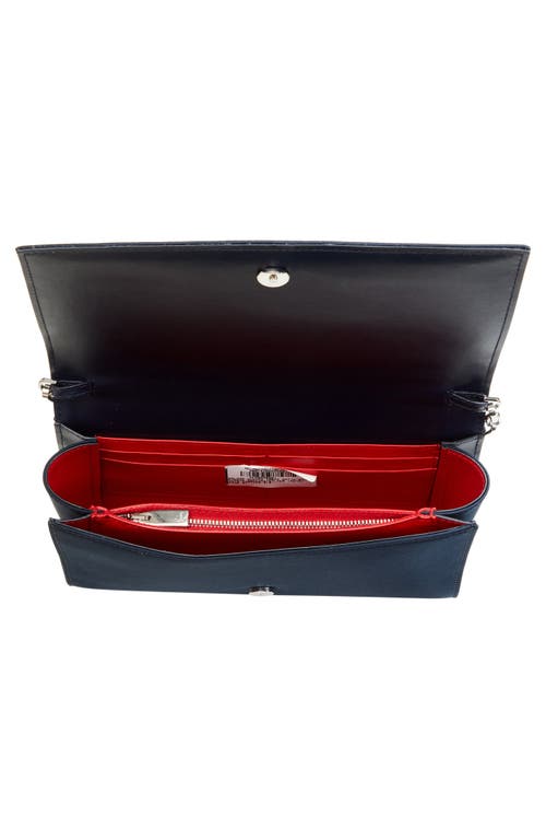 Christian Louboutin Crystal Grommet Satin Wallet On A Chain In Black