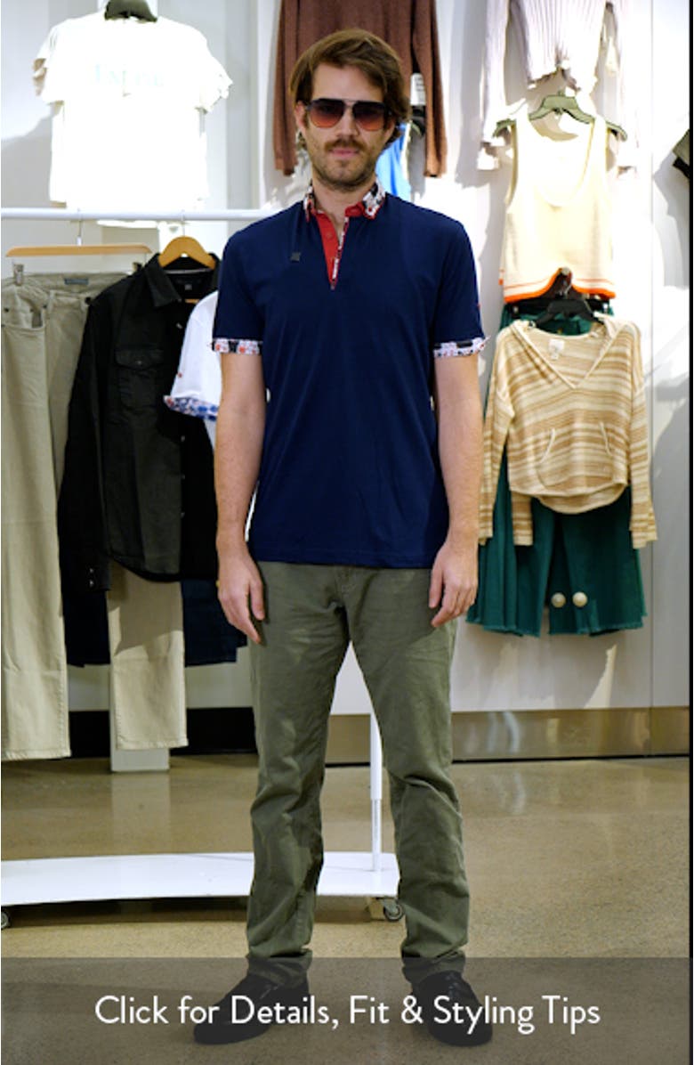 Mozartsolidguilty Blue Piqué Button-Down Polo, sales video thumbnail