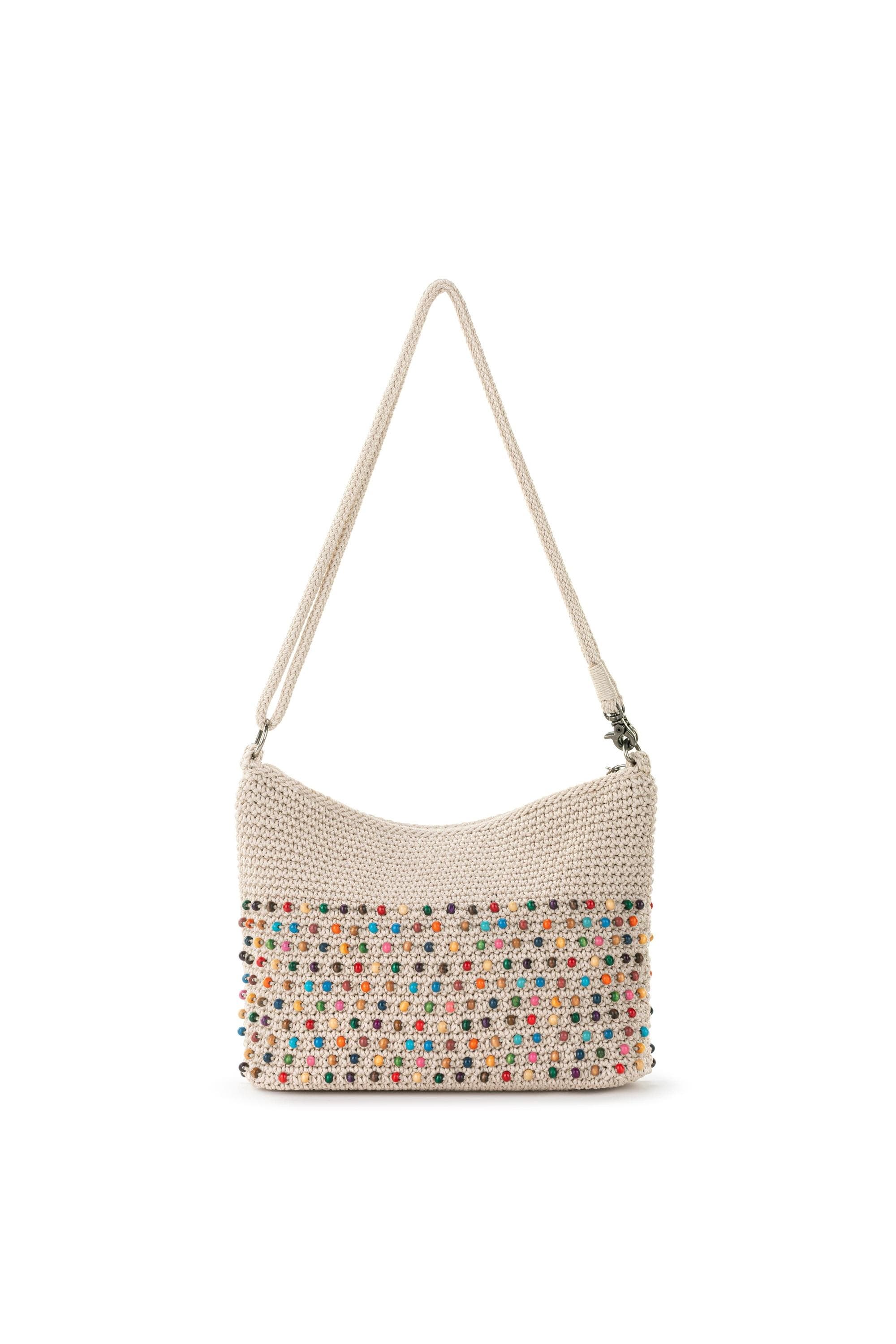 Lumi Covertible Crossbody Hand Crochet Bag, Alternate, color, Ecru Multi Beads