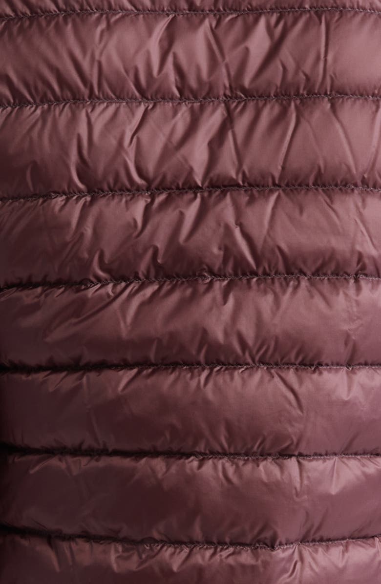 Moncler Lans Channel Quilted Down Moto Jacket, Alternate, color, Dark Mahogany