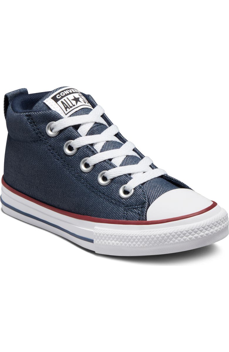 Converse Kids' Chuck Taylor<sup>®</sup> All Star<sup>®</sup> Street Mid Sneaker, Main, color, Mid Navy/ Navy/ White