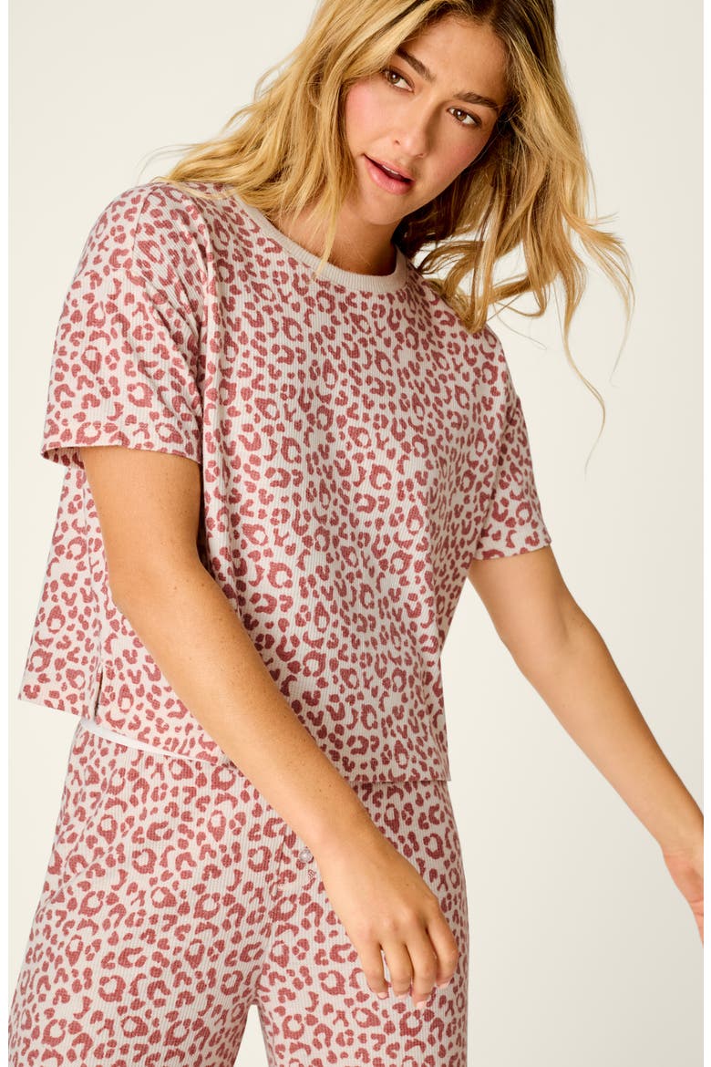 Waffle Knit Pajamas, Alternate, color, DARK WINE