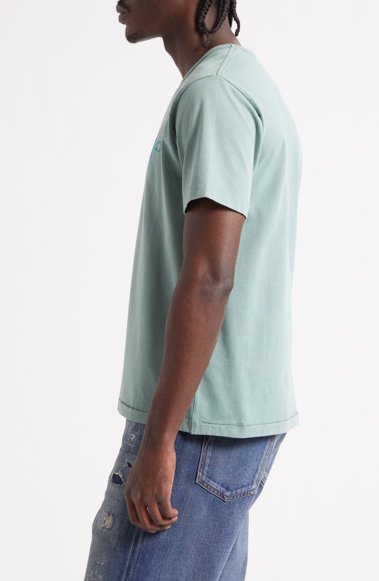 JW Anderson Ribbon Anchor Embroidered Logo T-Shirt, Alternate, color, Washed Teal
