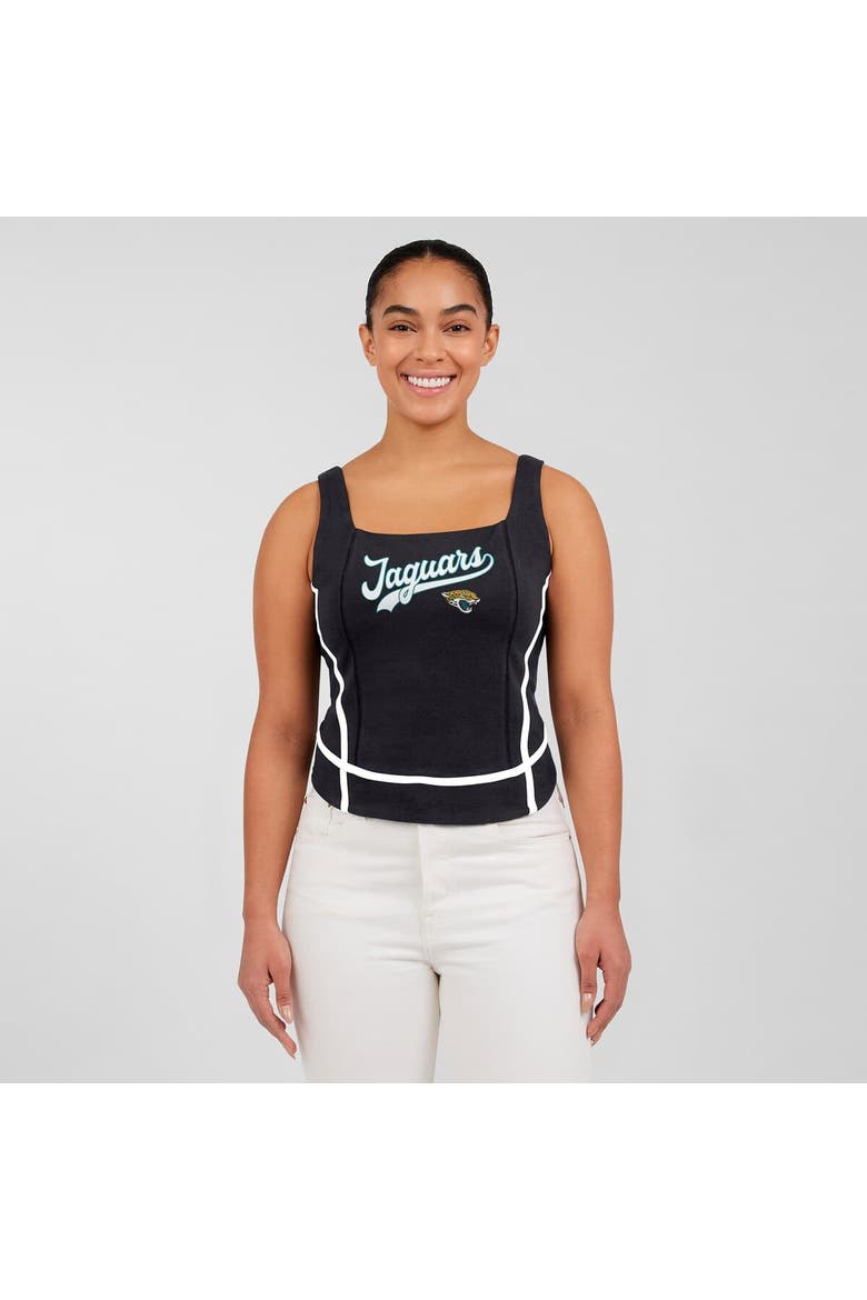 Women's WEAR by Erin Andrews Black Jacksonville Jaguars Square Neck Tank Top, Alternate, color, Black