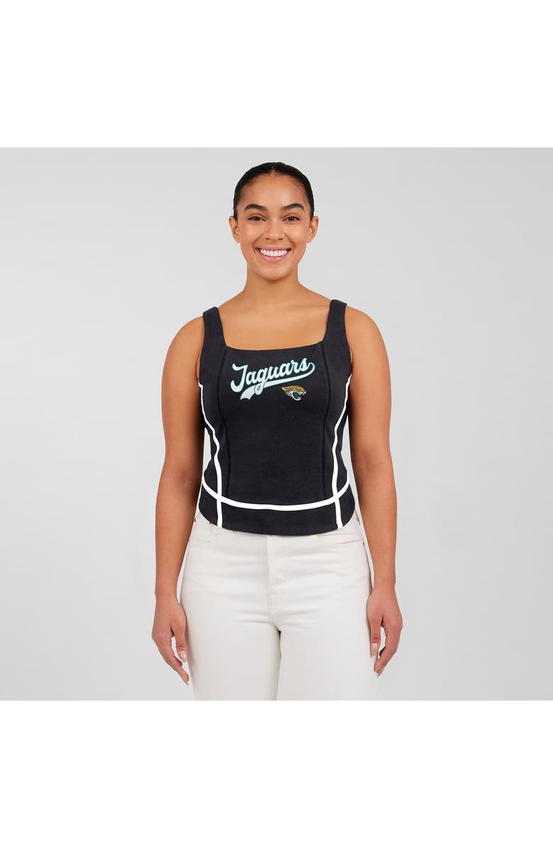 WEAR by Erin Andrews Women's WEAR by Erin Andrews Black Jacksonville Jaguars Square Neck Tank Top, Alternate, color, Black