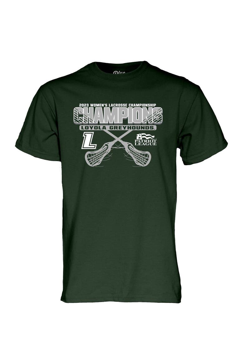 Green Loyola Greyhounds 2023 Patriot League Women's Lacrosse Tournament Champions T-Shirt, Alternate, color, Green