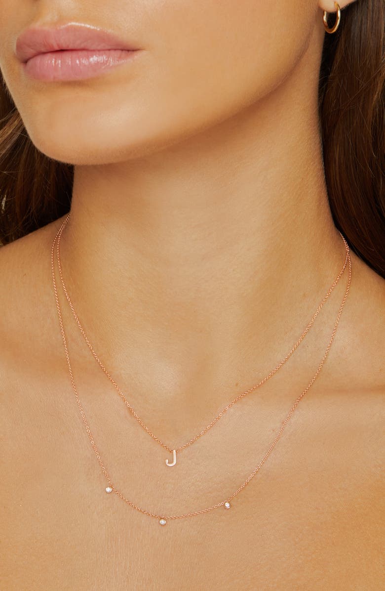 BYCHARI Diamond Bezel Charm Necklace, Alternate, color, 