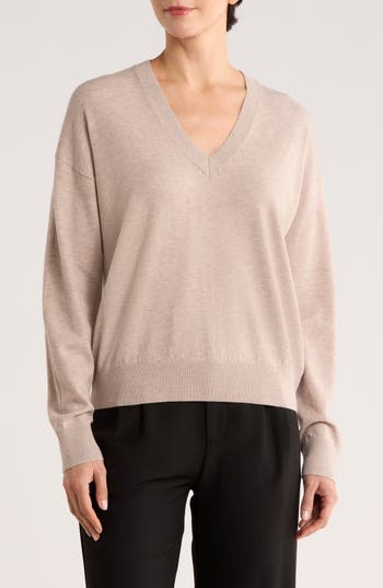 Nordstrom Rack V-neck Pullover Sweater In Nude