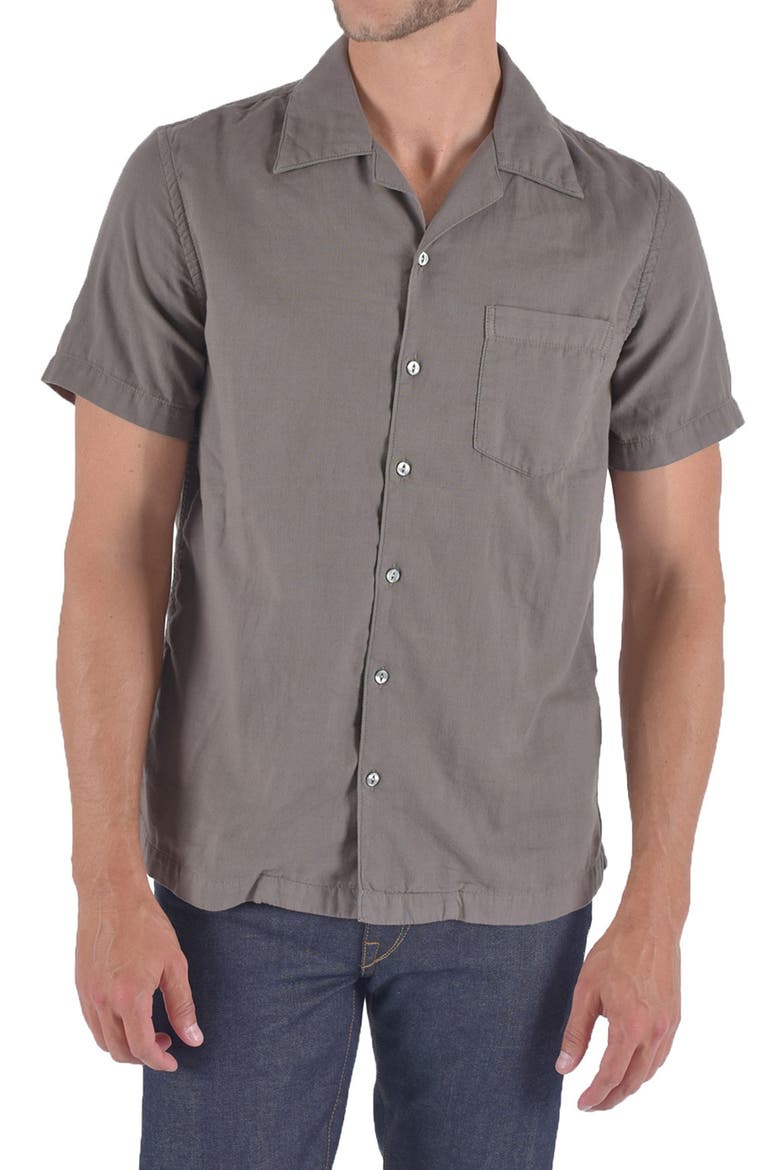 The Wrench Solid Double Gauze Camp Shirt, Main, color, CHARCOAL