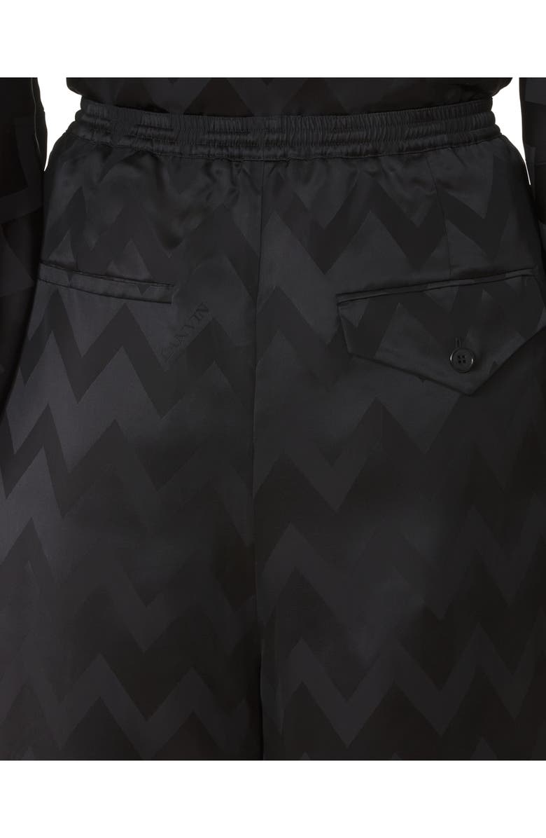 Lanvin Fluid Pants In Jacquard Viscose, Alternate, color, Black