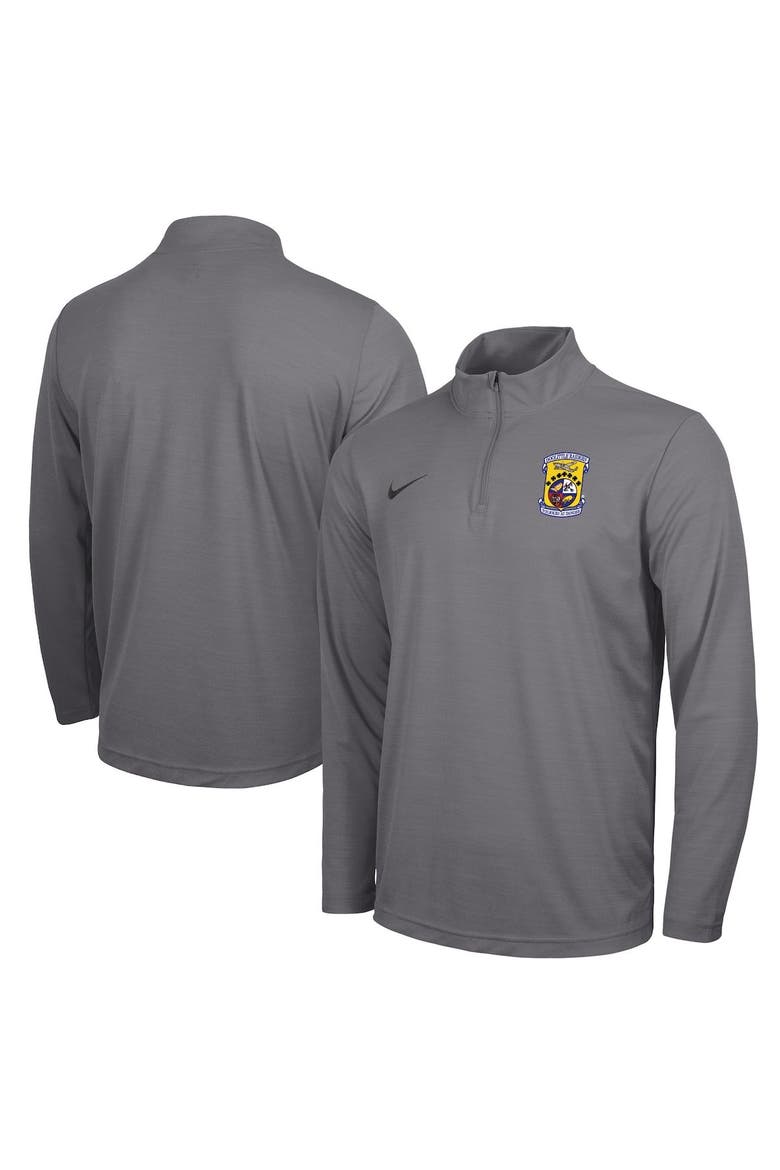 Men's Nike  Charcoal Air Force Falcons Rivalry Intensity Quarter-Zip Pullover Top, Main, color, Charcoal