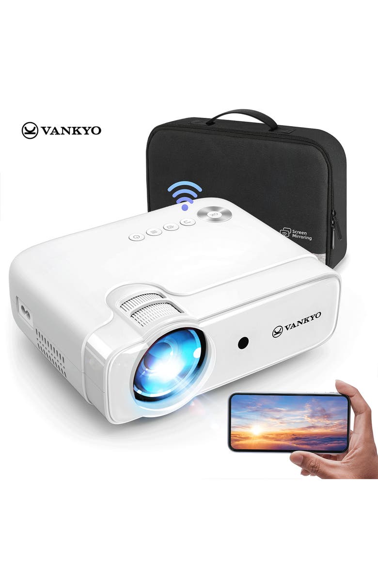 Vankyo Mini Wireless Projector with HDMI and Built-In Speaker, Main, color, White
