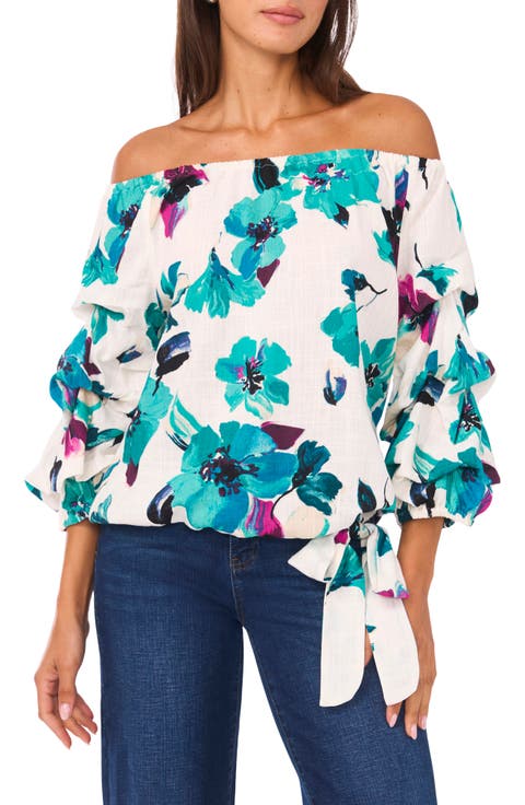 Off the Shoulder Bubble Sleeve Top