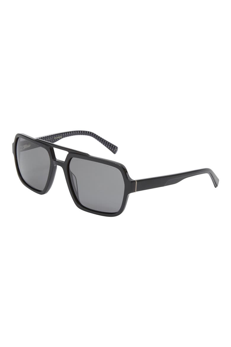 59mm Polarized Navigator Sunglasses, Alternate, color, BLACK