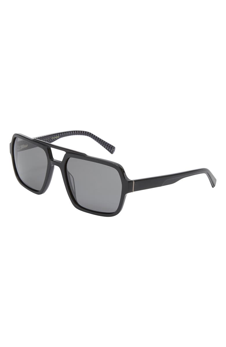 Ted Baker London 59mm Polarized Navigator Sunglasses, Alternate, color, Black