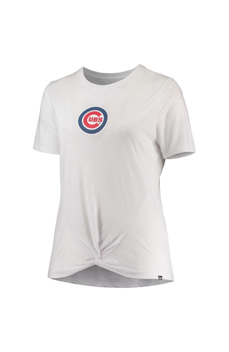 New Era Women's New Era White Chicago Cubs Plus Size 2-Hit Front Knot T-Shirt, Alternate, color, White