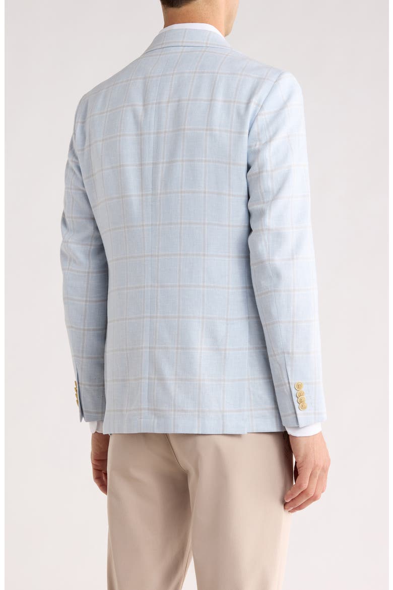 Windowpane Notch Lapel Linen Blend Sport Coat, Alternate, color, BLUE/ TAN