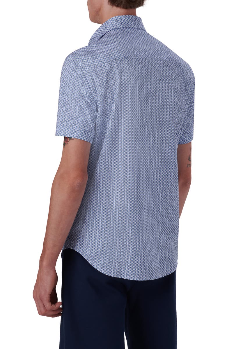 Bugatchi Miles OoohCotton<sup>®</sup> Short Sleeve Button-Up Shirt, Alternate, color, 