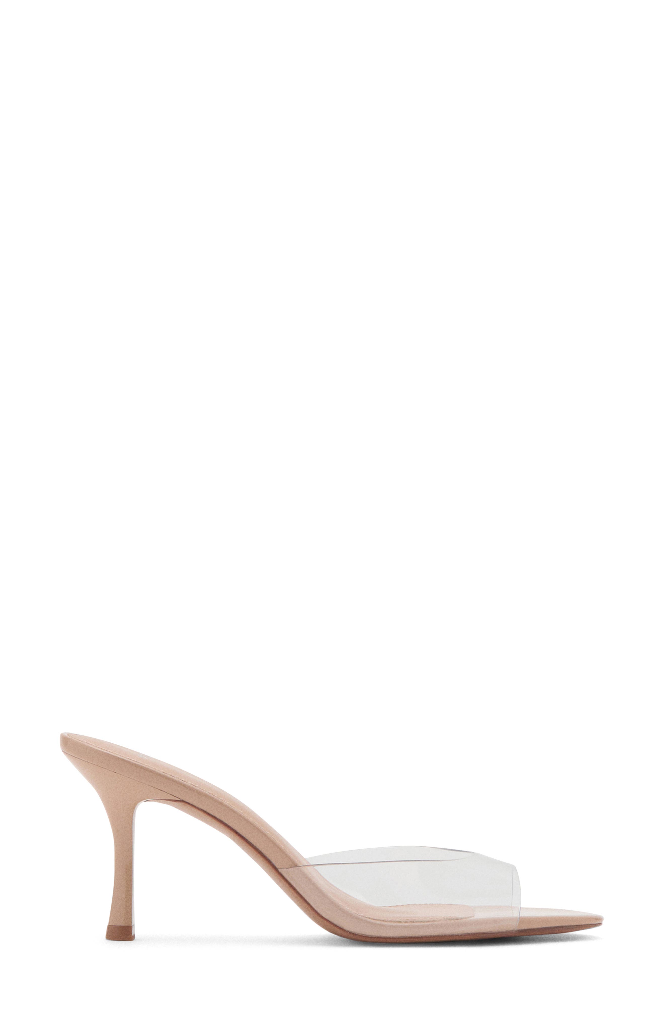 MANGO Transparent Strap Slide Sandal, Alternate, color, Beige