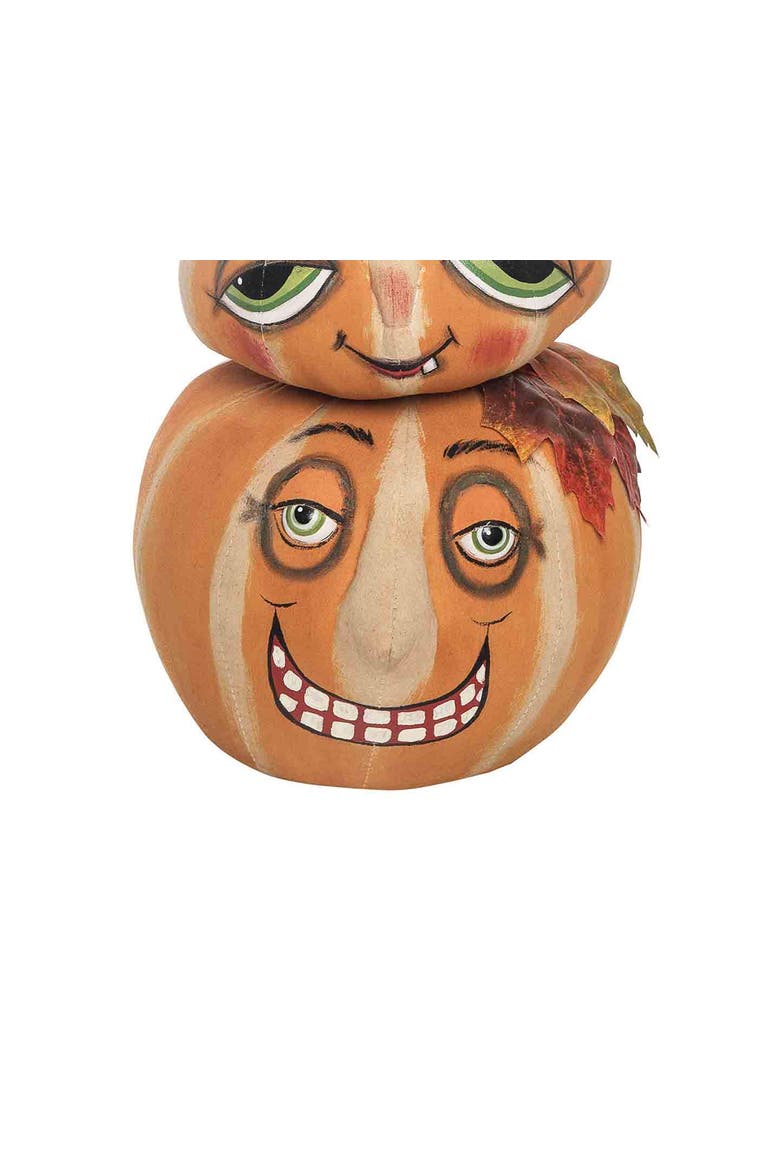 Double Pumpkin Halloween Joe Spencer Gathered Traditions Door Stop, Alternate, color, Orange