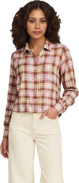 Lands' End Cropped Flannel Shirt